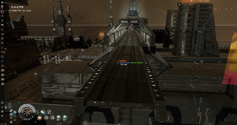 A ship is in the middle of the undocking area